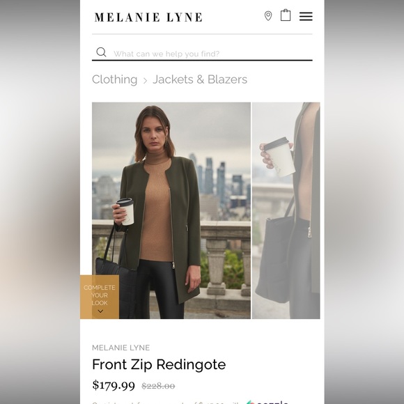 Melanie Lyne Front Zip Redingote - Picture 8 of 8